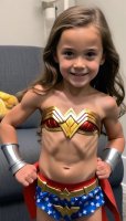 AI Little Girls in a Wonder Woman Costume