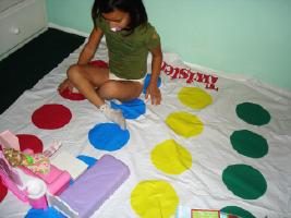 Diaper girl playing twister again