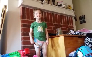 Boy in pull ups diapers