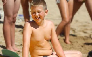 Boys shirtless (chubby or obese)