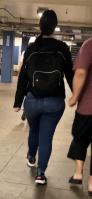 Thick Latina with wide hips and big ass walking