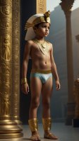 boy pharaoh in underwear