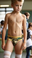 Boy in underwear camouflage gold 4
