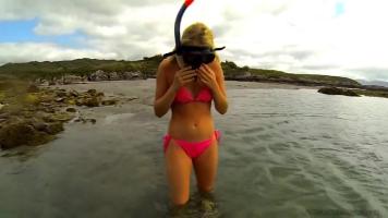 Irish Teen Snorkeling And Swimming