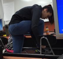 Latina teen in class nice ass jeans