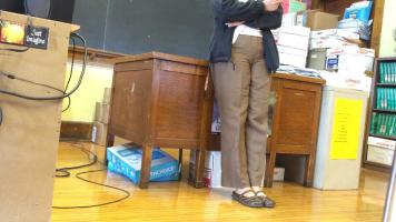 My english teacher nice camel toe in brown pants