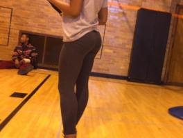 Black teen with leggings nice firm ass gym class 1