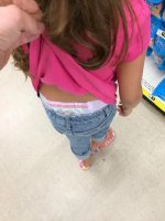 Alexia Bella cant hide her diaper at Walmart