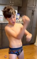 boy dancing in undies