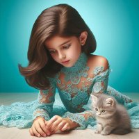 Artistic photos of girls and cats