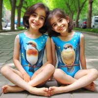 Girls and birds on clothes