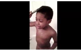 Black kids in bath