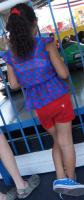 candid red shorts funspot cutie