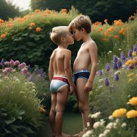Boy underwear in the flowers 1