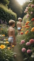 Boy underwear in the flowers 3