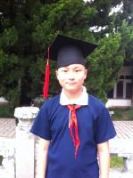 cute chinese boy Zhang and his friends on graduation day