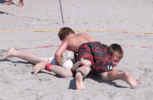 Jann and Colin beach power fight boys